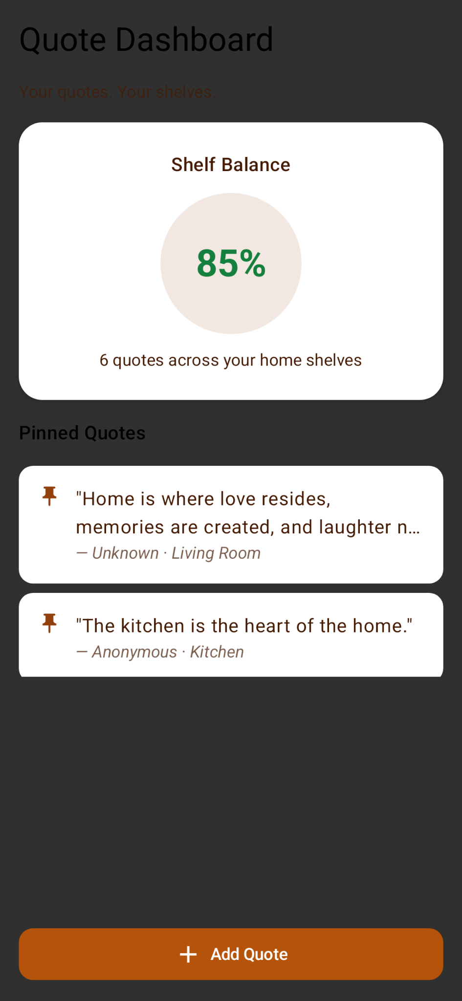 Quote dashboard